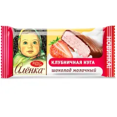 Батончик «Алёнка» молочный с клубничной нугой, 20 гр,